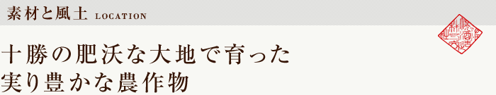 十勝の肥沃な大地で育った実り豊かな農作物